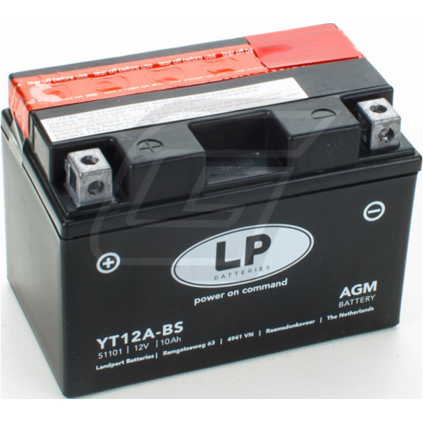 YT12A-BS 12V10Ah DIN51218 für: AGM Batterie 150x88x105mm