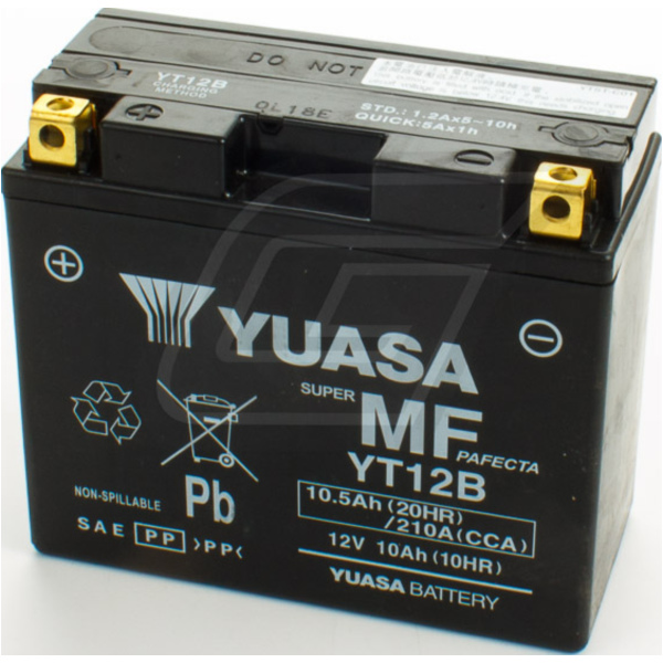 YT12B (Vergl. YT12B-BS) 12V/10AH DIN51291 SLA-Batterie 150x69x130mm