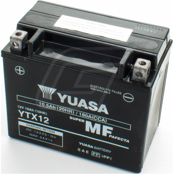 YTX12 (Vergl. YTX12-BS) DIN51012 12V/10AH SLA Batterie 150x87x130mm passend für VESPA LX  125 M68 2009, 