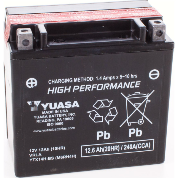 Akku, Motorradbatterie YTX14H-BS 12V/12AH DIN51214 für: AGM-Batterie 150x87x145mm passend für Benelli Adiva  250 AD 2006, 