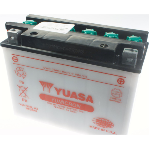 Akku, Motorradbatterie Y50-N18L-A3 DIN 52017 Dry-Batterie 206x91x166mm