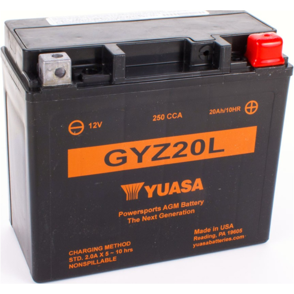 Akku, Motorradbatterie GYZ20L(WC) 12V/20AH SLA Hochleistungsbatterie L175xB87xH155mm