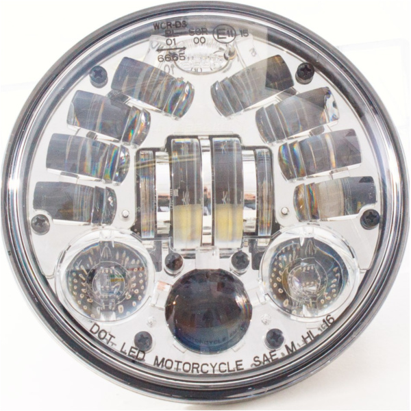 Scheinwerfer mit adaptivem Fahrlicht (Kurvenlicht) Typ 8690 5 3/4 Zoll Gehäuse chrom E-geprüft
