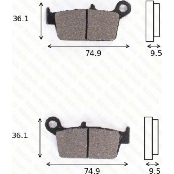 Disc brake pads MCB 575 STD homologated fitting for Peugeot SV  50 VGA 395 1997, 4,1 PS, 3 kw