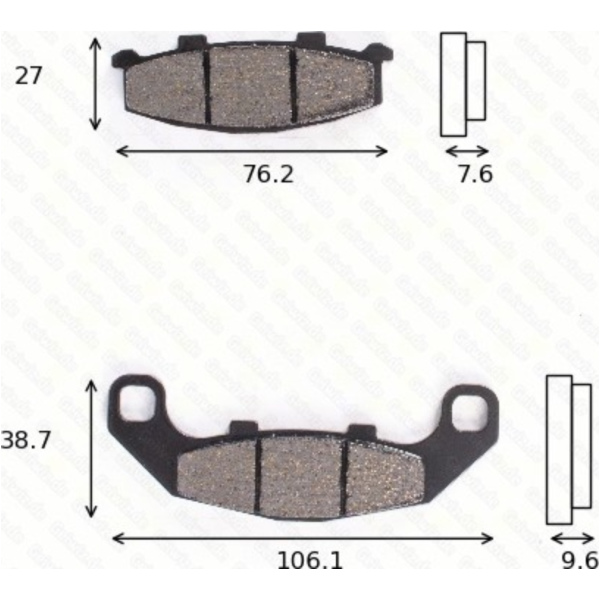 disk brake pads MCB 586 ABE approved fitting for Kawasaki GPZ  500 EX500D 1998, 60/50/34/27 PS, 44/37/25/20 kw