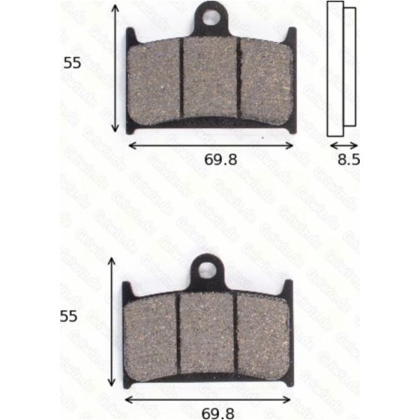 disk brake pads MCB 595 ABE approved fitting for Yamaha FZR OW01 750 3PJ 1989, 100/120 PS, 74/88 kw