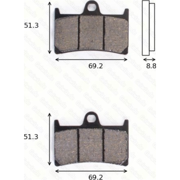 disk brake pads MCB 611 SV ABE approved fitting for Yamaha TZR  250 2MA 1987, 50 PS, 37 kw