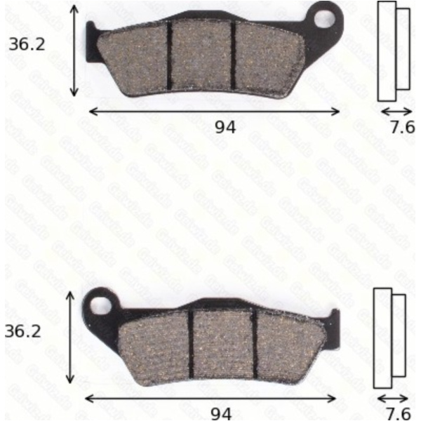 disk brake pads MCB 648 SH ABE approved fitting for KTM Supermoto  950  2007, 34 PS, 25 kw