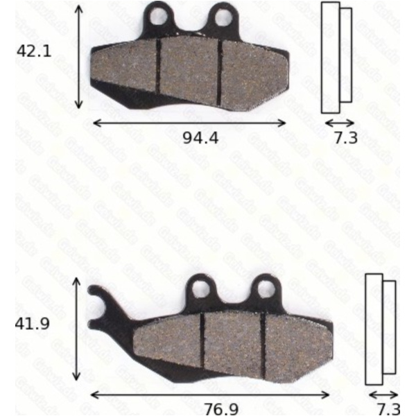 Disc brake pads MCB 664 EC homologated fitting for Gilera Runner Soul Modelle 125 M46301 2012, 15 PS, 11 kw