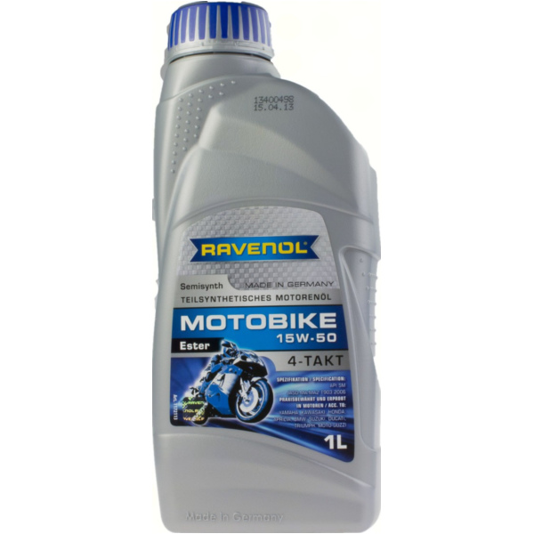 15W-50 semi-synthetic 4-stroke motorbike oil Ester 1L. fitting for BMW G  450 E45X/K16 2008, 52 PS, 38 kw