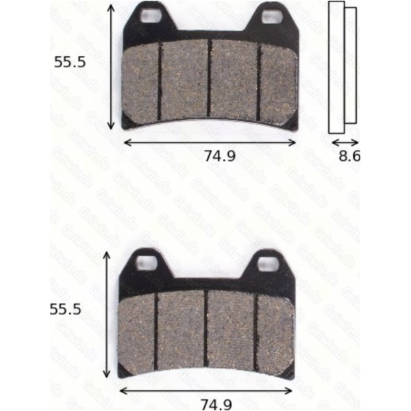 Bremsklötze Scheibenbremsbeläge MCB 683 mit ABE passend für Moto Guzzi Griso  850 LSB00 2007, 76 PS, 56 kw