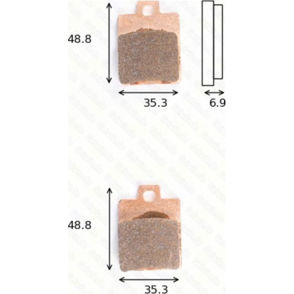 disk brake pads MCB 695 ABE approved fitting for Piaggio Fly  100 M53100 2007, 6,3 PS, 4,6 kw 