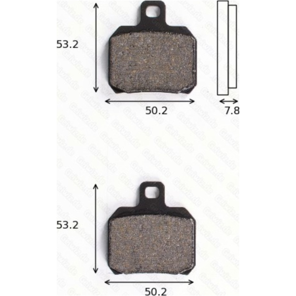 disk brake pads MCB 700 ABE approved fitting for Derbi GP1 Open 50 PR1B1A 2010, 4,5 PS, 3,3 kw