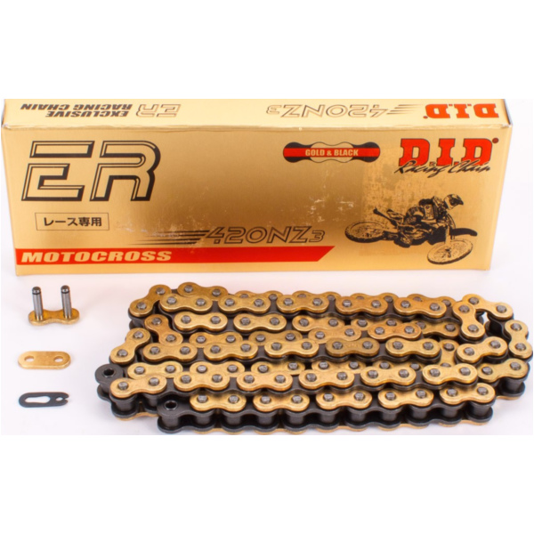 reinforced chain NZ3 G&B, 420, 142 with clip lock / usable for offroad drive up to 18kW (25HP)