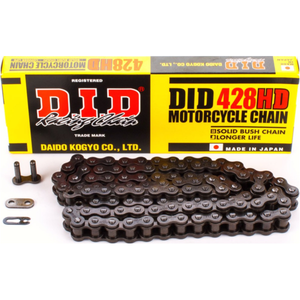 reinforced chain HD, 428, 118 with clip lock / usable up to 17,65kW (24HP) fitting for Yamaha YBR ED 125 RE054 2017, 