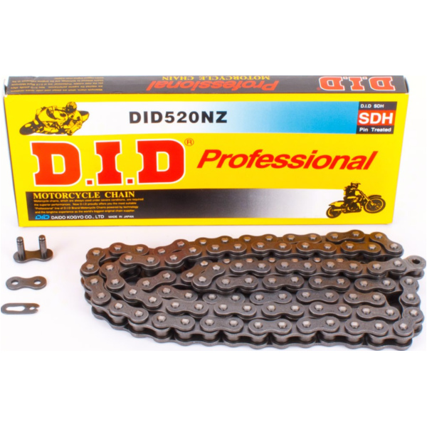 D.I.D reinforced chain NZ, 520, 106 with clip lock / usable for offroad drive up to 74kW (100HP) / up to 1000cc fitting for Aprilia Pegaso  125 GQ 1997, 