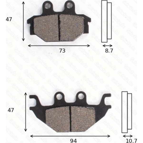 Disc brake pads MCB 760 homologated fitting for Adly/Herchee Hurricane LOF 500  2019, 46/20 PS, 34/15 kw