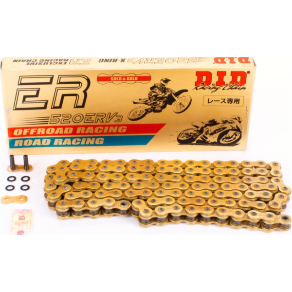 ERV3 G&G Racing Rally End. chain -750cc, 520, 100 with rivet lock / usable up to 110kW (150HP) fitting for Kawasaki KEF  300  1997, 