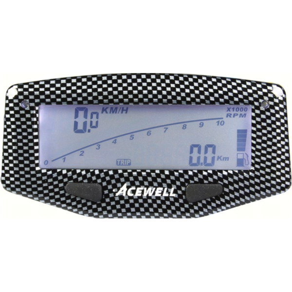 ACE-1600 speedometer, tachometer, temperature and fuel gauges, carbon look