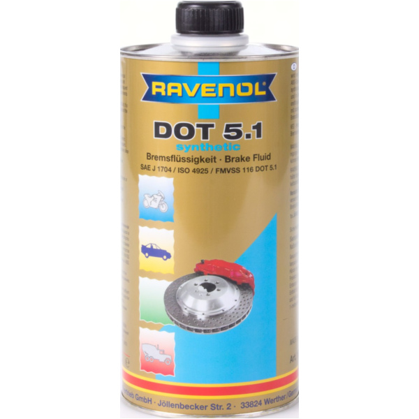RAVENOL DOT 5.1 (1 Liter) passend für Kawasaki GPZ  500 EX500D 1998, 60/50/34/27 PS, 44/37/25/20 kw