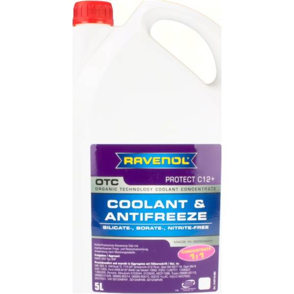 RAVENOL Kühlerschutzmittel / Frostschutz OTC - Protect C12+ Concentrate (5 Liter) passend für Aprilia Dorsoduro ABS ATC 1200 TVA00 2017, 130 PS, 95 kw