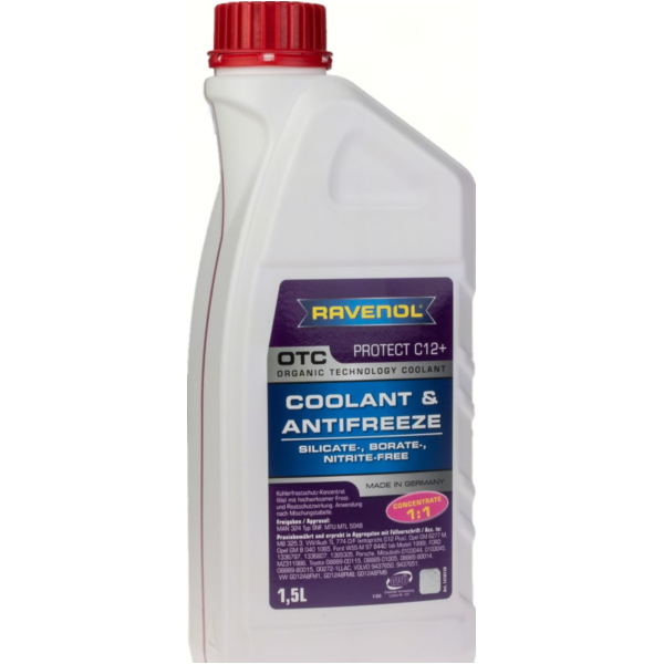 RAVENOL cooler orotection fluid / coolant OTC - Protect C12+ Concentrate (1,5 liter) fitting for Aprilia Sport City  200 VBA00 2007, 18 PS, 13 kw