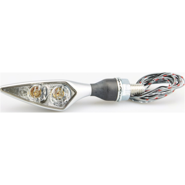 Blinkleuchte, Blinklicht Micro Rhombus DF hinten-links chrom seidenmatt