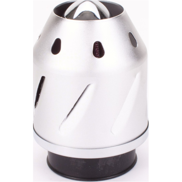 Luftfilter Grenade silber gerade 35/48mm Anschluss (inkl. Adapter) passend für Aprilia SR Ditech Sport 50 RLD10 2004, 4,5 PS, 3,3 kw