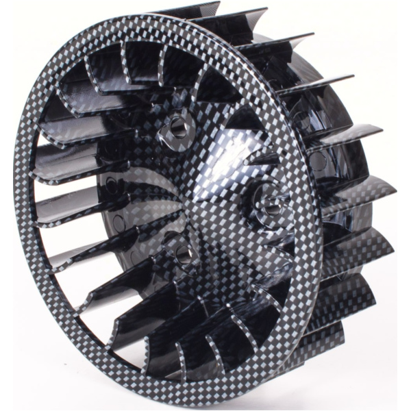 fan wheel carbon optic for Minarelli horizontal, for: Keeway, CPI, 1E40QMB fitting for Malaguti Yesterday  50 35 1997, 