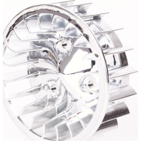 fan wheel chrome for Minarelli horizontal, for: Keeway, CPI, 1E40QMB fitting for MBK YN Ovetto 50  2005, 2,9 PS, 2,1 kw