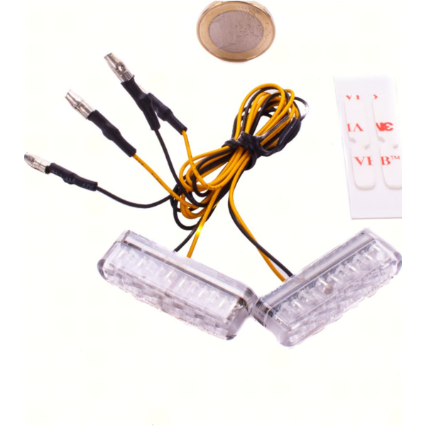 klar Glas LED Einbaublinker , E-geprüft, 4cm lang