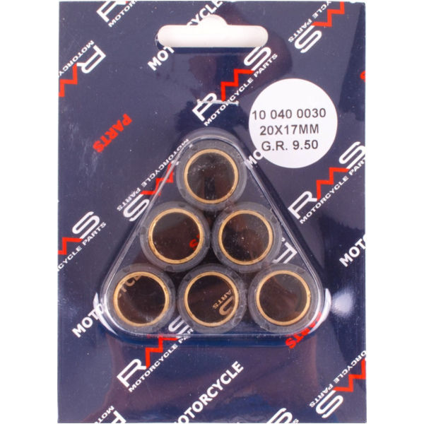 9,5 Gr. vario roll kit 20x17 6PZ fitting for Aprilia Atlantic  125 SP002 2005, 13,6 PS, 10 kw