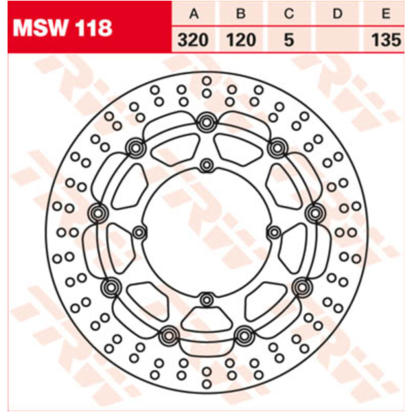 brake disc, floating MSW 118