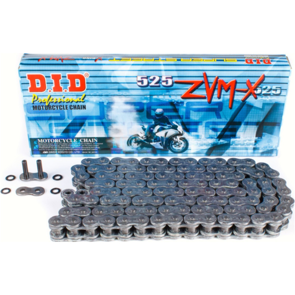 chain X-ring super reinforced ZVMX Black, 525, 118 with rivet lock / recommended from 88kW (120HP) / up to 1100cc