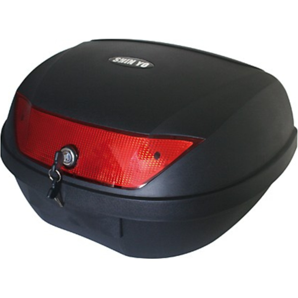 SHIN YO Top Case NAPOLI, schwarz, 48 Liter mit Montageplatte, Stauraum für 2 Helme