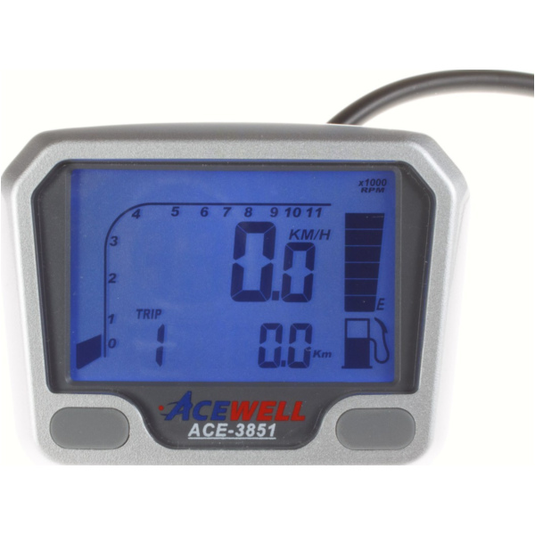 Geschwindigkeitsmesser, Anzeigeeinheit ACE-3851 Quad / ATV Tachometer mit Drehzahlmesser und Kraftstoffanzeige speziell für den für: Yamaha YFM660R und YFM700R Raptor