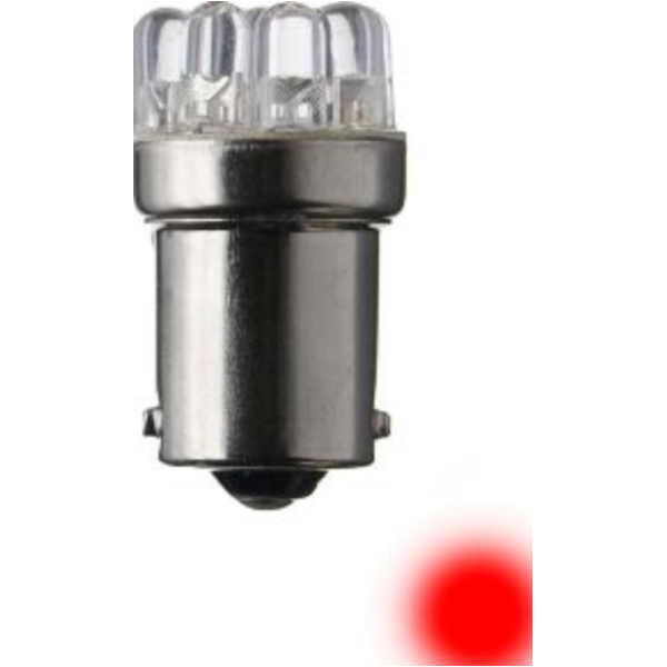 LED bulb red like 12V 10W Ba15s 9 LED (371401)