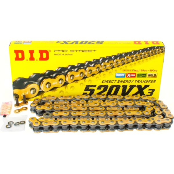 chain X-ring VX3, 520, 102 G&B with rivet lock / usable up to 96kW (130HP) / up to 750cc