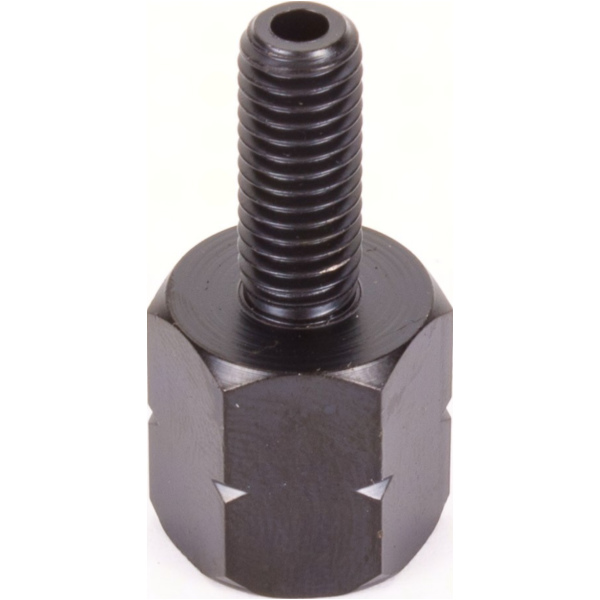 Mirror adapter black 8 mm right thread out - 10mm left thread inside