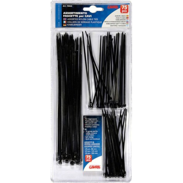 Set 75 pcs assorted nylon cables ties