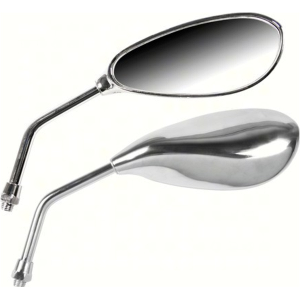 Naked pair of rearview mirrors - Chrome right thread M10x1,25
