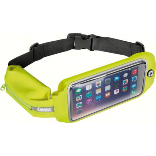 Sport Pouch Plus, dual pocket sport band pouch case with window - Fluo Yellow