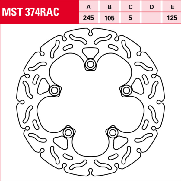 MST374RAC brake disc, fixed