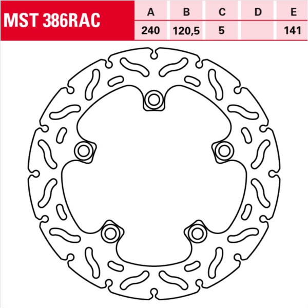 MST 386 RAC brake disc, fixed
