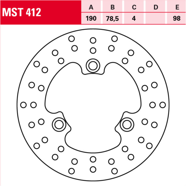 MST 412 brake disc, fixed