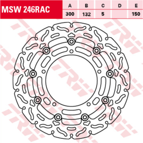 MSW 246 RAC Bremsscheibe schwimmend passend für Yamaha YZF R3 320 RH07 2015, 