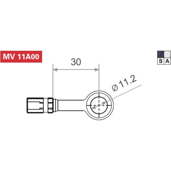 Fitting 11,2 mm, gerade, Aluminium