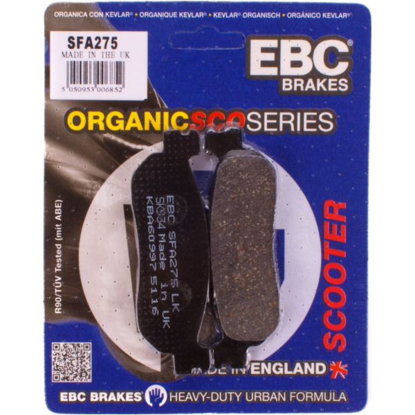 Scooter brake pads (organic) SFA275 fitting for MBK Skyliner  250 5GM 1997, 