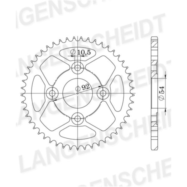 Steel-Rear Sprocket / Chain Wheel Supersprox 428/46t black 12202-46