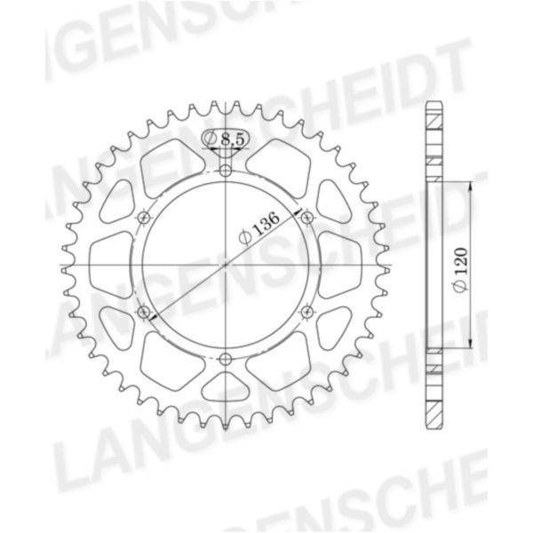 Stahl-Kettenrad Supersprox 520/41Z schwarz 12304-41 passend für Yamaha TZR  250 2MA 1987, 50 PS, 37 kw